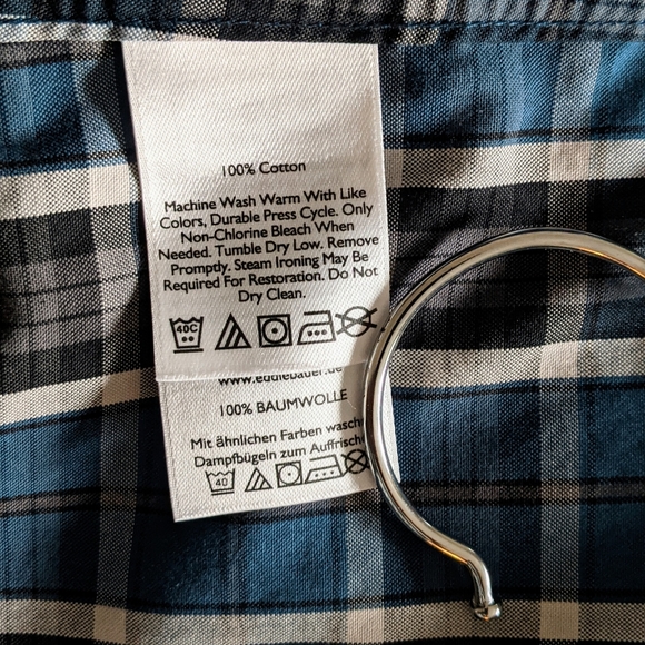 EDDIE BAUER Wrinkle Free Classic Fit Men's Plaid Button-down Shirt - Picture 12 of 12